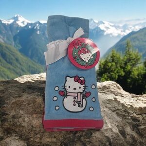 Hello Kitty 2 Pack Winter Christmas Snowman Hand Towels